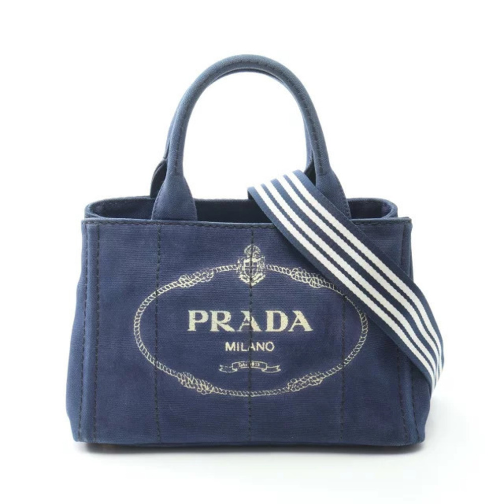 Prada Canapa tote bag canvas navy blue